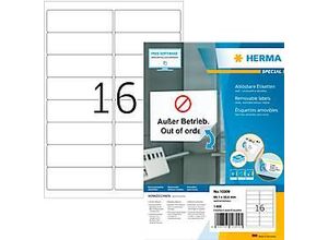 Herma Adressetiketten Special Nr. 10309, 99,1 x 33,8 mm, selbstklebend, ablösbar, bedruckbar, weiß, 1600 Stück auf 100 Blatt