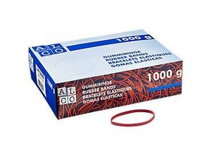 Alco Gummibänder, rot, 100 x 5 mm, 1000 g