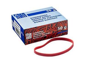 Alco Gummibänder, rot, 100 x 5 mm, 50 g