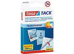 tesa Tack® Klebepads, transparent, doppelseitig klebend, 200 Stck.