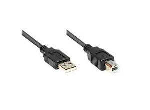 Anschlusskabel USB 2.0 Stecker A/B, 3 m, schwarz