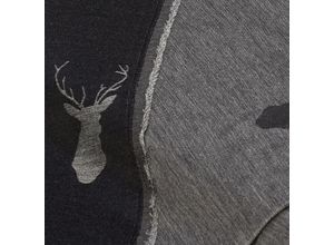 buttinette Jacquard Hirsch, grau/schwarz