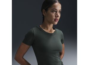 Nike One Fitted Dri-FIT Crop Top mit kurzen Ärmeln für Damen - Grün