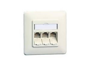 Metz BTR E-DAT modul 3x8(8) UP - Anschlussdose, Unterputz - CAT 6a - Pure White, RAL 9010 - 3 Ports