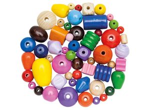 buttinette Holzperlen-Mix, bunt, 500 g