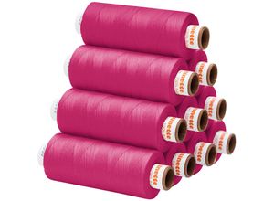 buttinette Universal-Nähgarn, Stärke: 100, 10er-Pack, pink