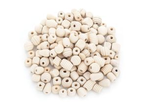 buttinette Holzperlen-Mix, natur, 5–20 mm, 500 g