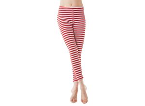 buttinette Leggings ""Ringel"", rot/weiß