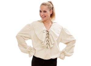 buttinette Damen-Rüschenbluse, beige