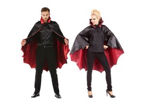 buttinette Vampir-Umhang 115 cm unisex, schwarz/rot