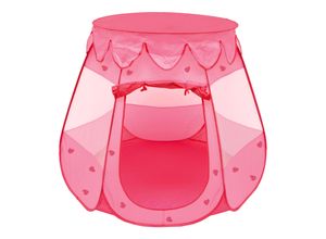 LittleTom Mädchen Spielzelt 120x120x90cm Kinder-Zelt Bällebad Pop-Up Zelt Rosa