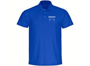 multifanshop Poloshirt - Karlsruhe - Herzschlag - Druck weiß - Polo