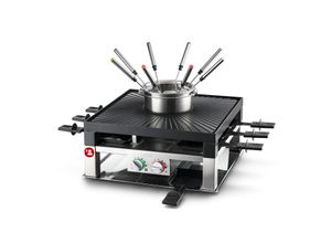 Solis Fondue und Raclette Grill 1200W 8 Personen Fonduetopf