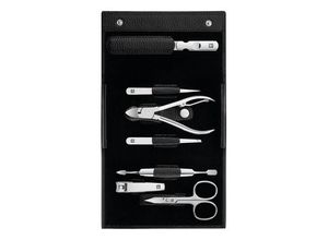 Zwilling Beauty - Maniküre Pediküre Set 7tlg. Mit Nagelknipser, Leder, Schwarz - classic Nail Set