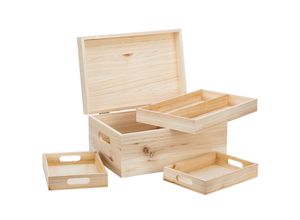 buttinette Holz-Sortierbox, 32 x 22 x 15,5 cm