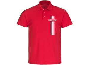 multifanshop Poloshirt - Düsseldorf - Streifen - Druck weiß - Polo