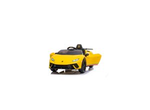 ES-Toys Kinder Elektroauto Lamborghini Huracan EVA-Reifen Scheinwerfer Bluetooth gelb