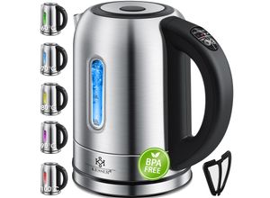 KESSER® 1,7 Liter Edelstahl Wasserkocher 2200W Temperaturwahl Warmhaltefunktion