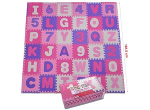 Pink Papaya Puzzlematte mit Zahlen und Buchstaben Kids Zone - Pink