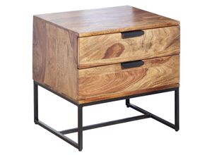 Nachttisch FineBuy Nachtkommode Boxspringbett Massivholz 50x40x51 cm Schubladen