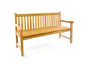 VCM 3-Sitzer Gartenbank Parkbank hochwertig Teak Holz A++ natur Landhausstile braun Maße L. 150 x B. 60 x H. 90cm