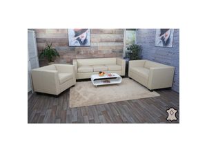 MCW 3-2-1 Couchgarnitur Lille ~ Leder, creme