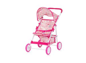 Chipolino Puppenwagen Alice Aufbewahrungskorb klappbar, Sonnendach verstellbar pink