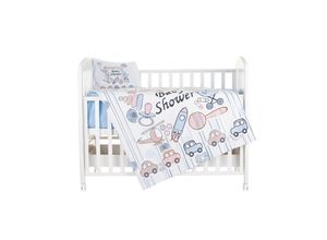 Chipolino Babybettwäsche 3-teilig, Decke 130 x 100 cm, Kissen 45 x 35 cm, Laken hellblau