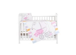 Chipolino Babybettwäsche 3-teilig, Decke 130 x 100 cm, Kissen 45 x 35 cm, Laken pink