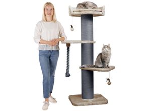 Premium Kratzbaum Grosse Katzen Stabil 'Freddy' – 150 cm Großer Katzenbaum Cappuccino