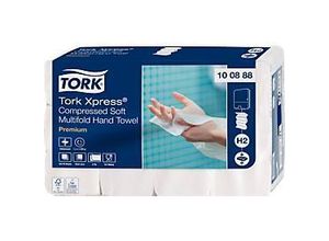 Tork® Falthandtücher Tork Xpress® Compressed 100888, 2-lagig, Multifold-Falzung, H2-kompatibel, 2040 Tücher, Papier, weiß