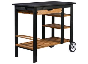 dobar Garten Servierwagen Beistelltisch Serviertisch Trolley