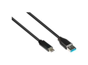 Anschlusskabel USB 3.2 Gen.2 (10GBit/s / 3A), Stecker A an USB-C™ Stecker, CU, schwarz, 1m, Good Connections®