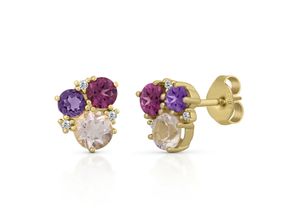 Orolino Ohrringe Gold 585 mit Amethyst Rosaquartz und Brillant