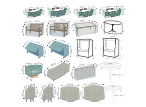 WEHNCKE Gartenmöbel Schutzhülle Hülle Abdeckung Sitzgruppe Abdeckplane Öse 420 D Variante: Für Gartenbänke 120 x 78 cm