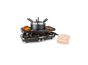 Klarstein Entrecote 2-in-1 Raclettegrill & Fondue Naturstein 1100W 8 Personen