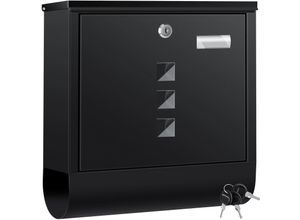 KESSER® Briefkasten Edelstahl mit Zeitungsfach Namensschild , Sichtfenster, gebürstet , 3x Schlüssel abschließbar , Pulverbeschichtet , Wandmontage , groß , inkl. Montagematerial Farbe: