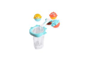 Moni Wasserspielzeug Korb HE0262, 4-teilig, Badespielzeug, 1 Korb, 5 Tierbälle blau