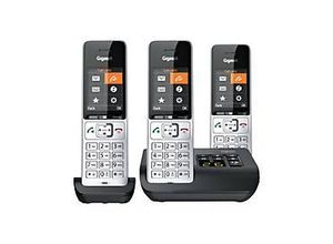 Gigaset 500A Comfort Trio - Schnurlostelefon - Anrufbeantworter - ECO DECTGAPCAT-iq - Silver Black + 2 zusätzliche Handsets