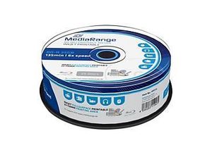 MediaRange - 25 x BD-R - 25 GB 6x - mit Tintenstrahldrucker bedruckbare Oberfläche - Spindel