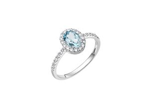 Zeeme Gemstones Ring 375/- Weißgold Zirkonia und Blautopas