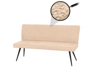 Sitzbank MCW-K16, Esszimmerbank Bank Polsterbank, Rückenlehne Stoff/Textil Chenille Metall 160cm ~ creme-beige