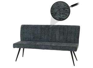 Sitzbank MCW-K16, Esszimmerbank Bank Polsterbank, Rückenlehne Stoff/Textil Chenille Metall 160cm ~ blau-grün