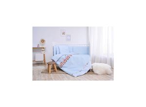 Lorelli Babybettwäsche Set Smile 6-teilig Decke 140x95 Kissen 43x35 Bett 120x60 hellblau