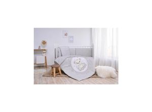 Lorelli Babybettwäsche Set Smile 6-teilig Decke 140x95 Kissen 43x35 Bett 120x60 grau Sterne