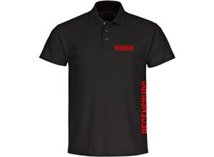 multifanshop Poloshirt - Regensburg - Brust & Seite - Druck rot - Polo