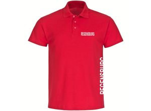 multifanshop Poloshirt - Regensburg - Brust & Seite - Druck weiß - Polo