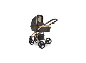 Lorelli Kinderwagen Rimini Premium Sportsitz Tragewanne Moskitonetz verstellbar schwarz gold