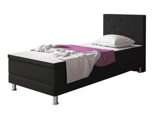 Boxspringbett Esra 90x200 Webstoff Schwarz