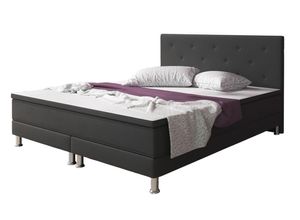 Boxspringbett Esra 140x200 Webstoff Anthrazit